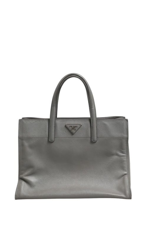 Prada Gray Saffiano Leather Tote