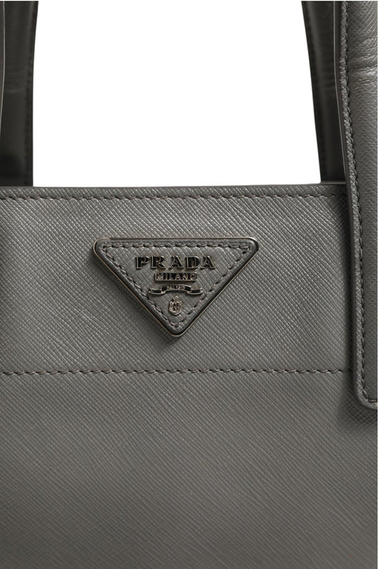 Prada Gray Saffiano Leather Tote