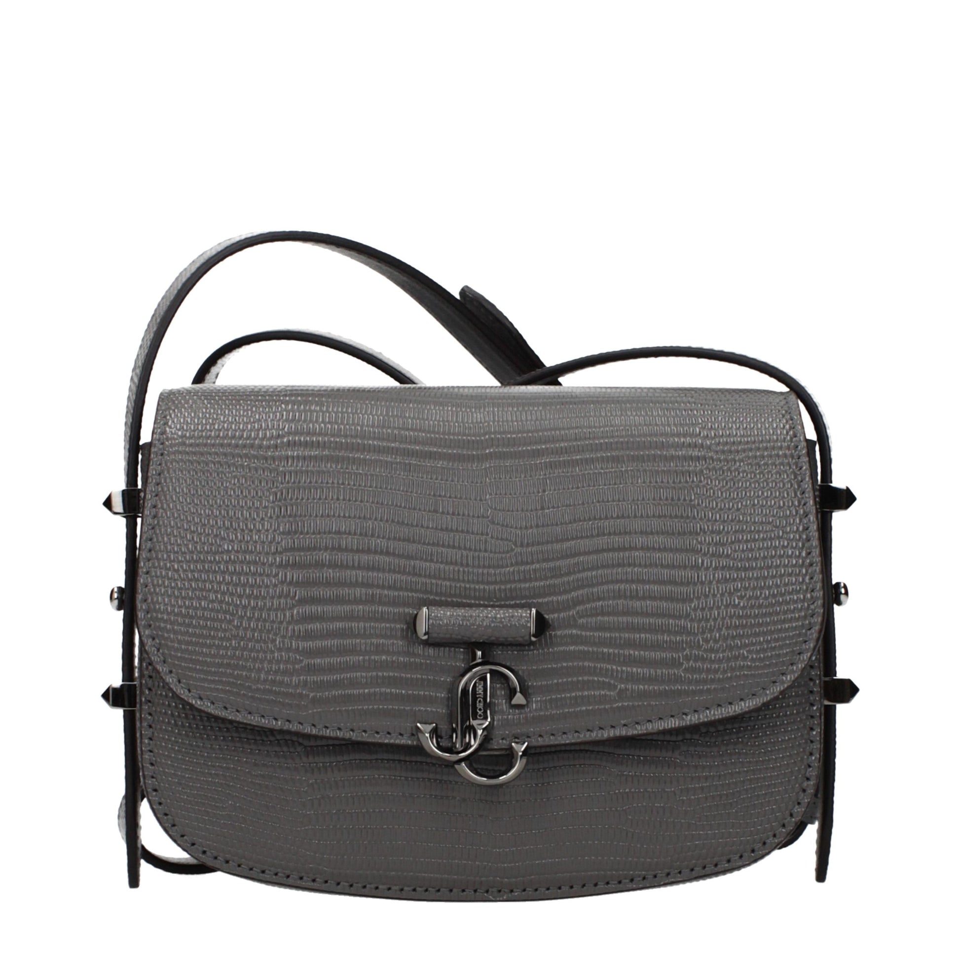 Jimmy Choo Gray Leather Shoulder Bag