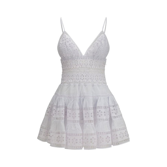 Charo Ruiz White Cotton Casual Dress