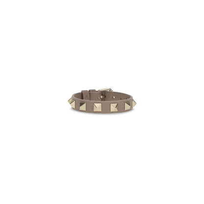 Valentino Garavani Gray Calf Leather Bos Taurus Bracelet