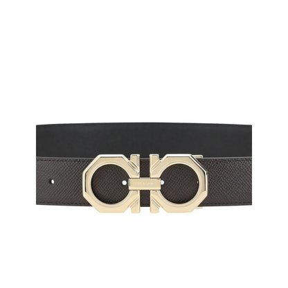 Ferragamo Black Calf Leather Bos Taurus Belt