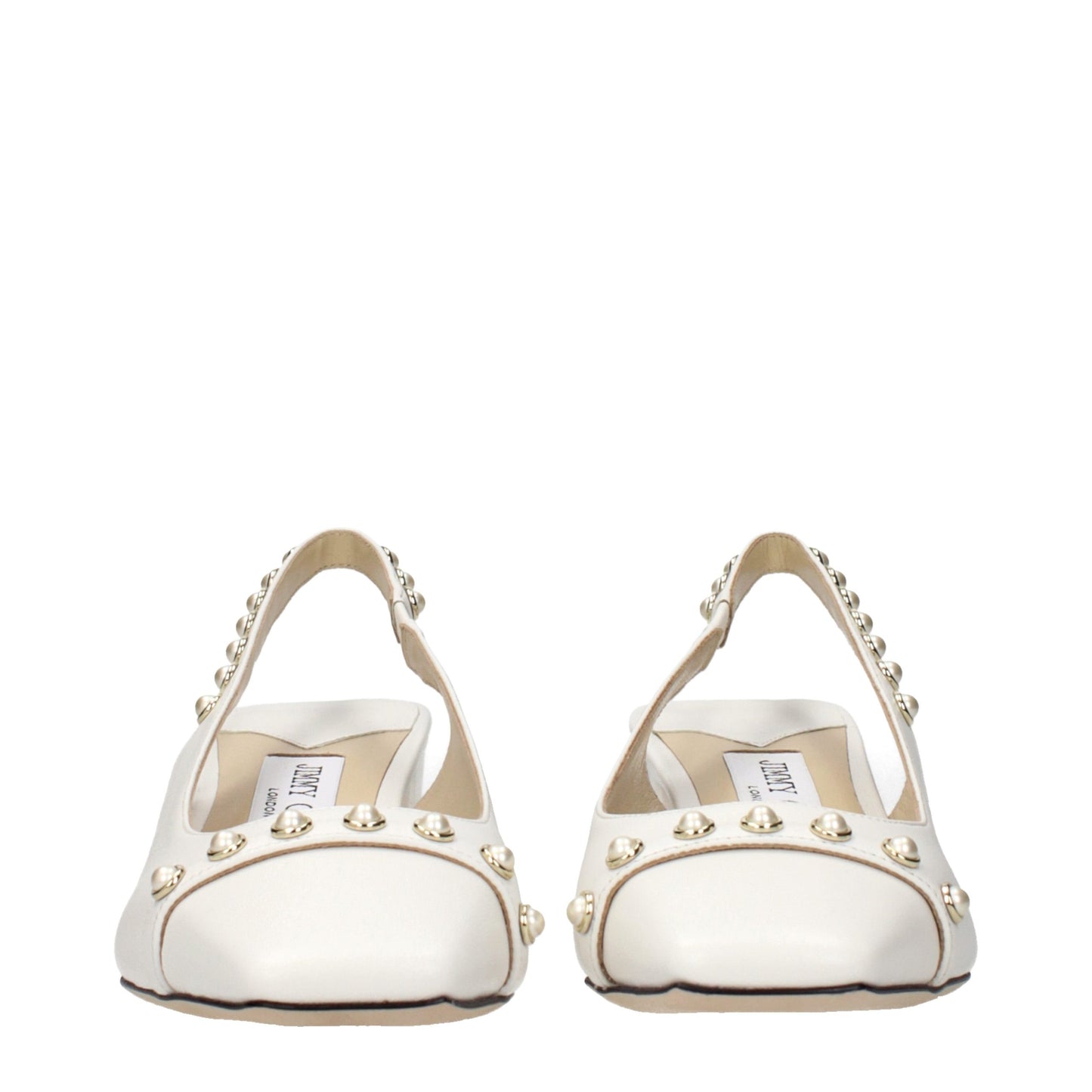 Jimmy Choo White Leather Flat Sandals