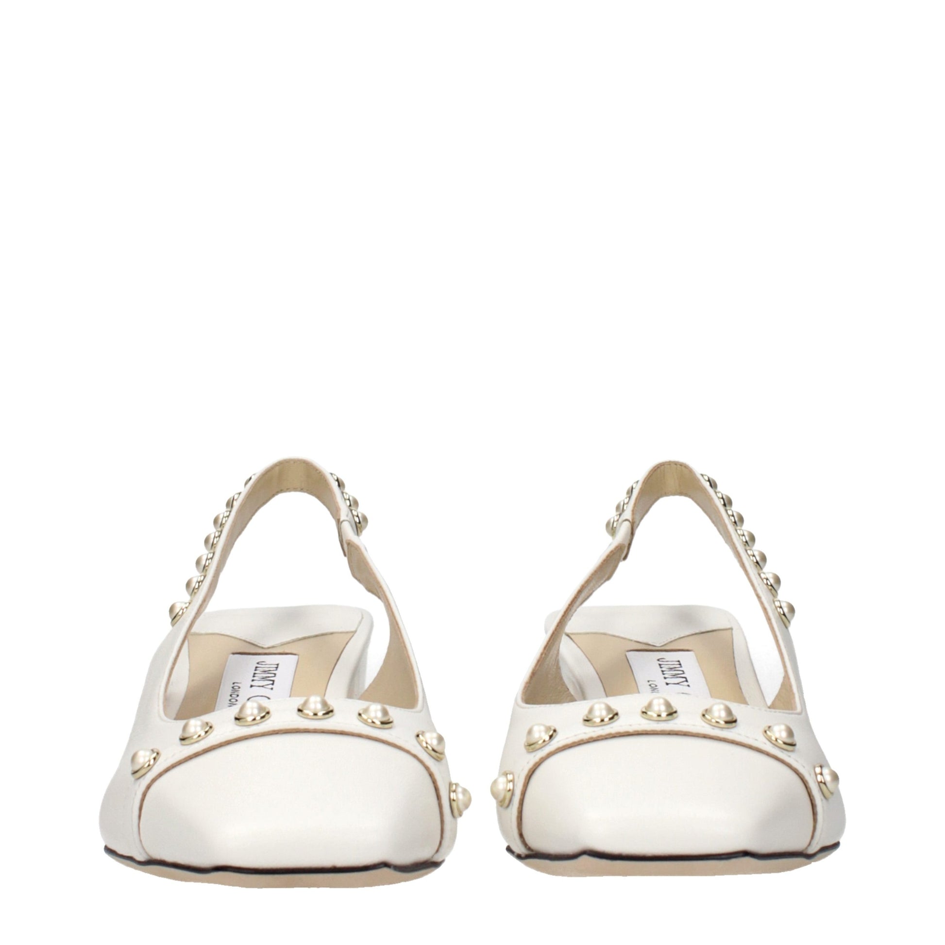 Jimmy Choo White Leather Flat Sandals