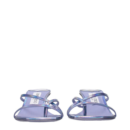 Jimmy Choo Purple Leather Flat Sandals