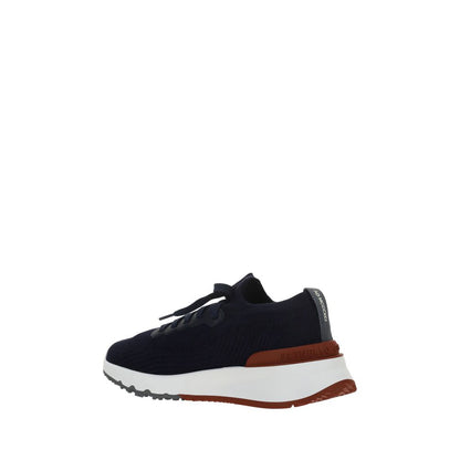Brunello Cucinelli Blue Cotton Low Top Sneakers