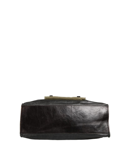Dolce & Gabbana Military Green Two Tone Tote Duffel Shoulder Borse Bag