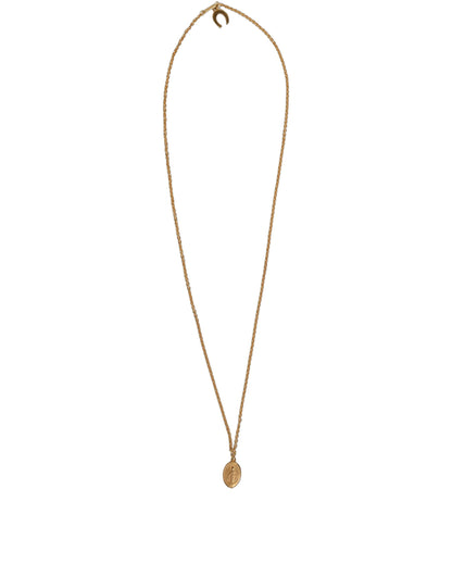 Dolce & Gabbana Gold Tone Brass Virgin Mary Medallion Pendant Necklace