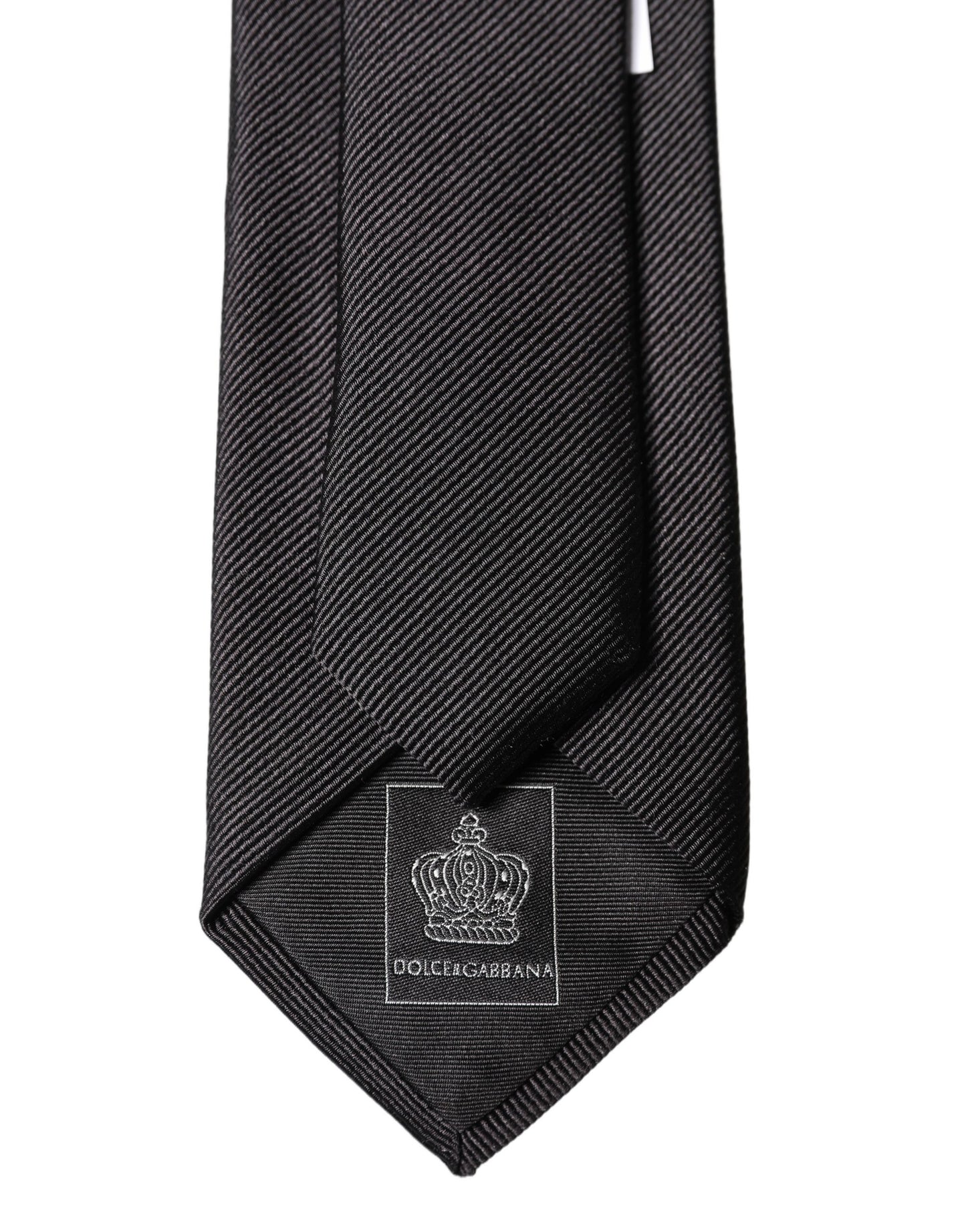 Dolce & Gabbana Black Solid 100% Silk Adjustable Men Tied Necktie Tie