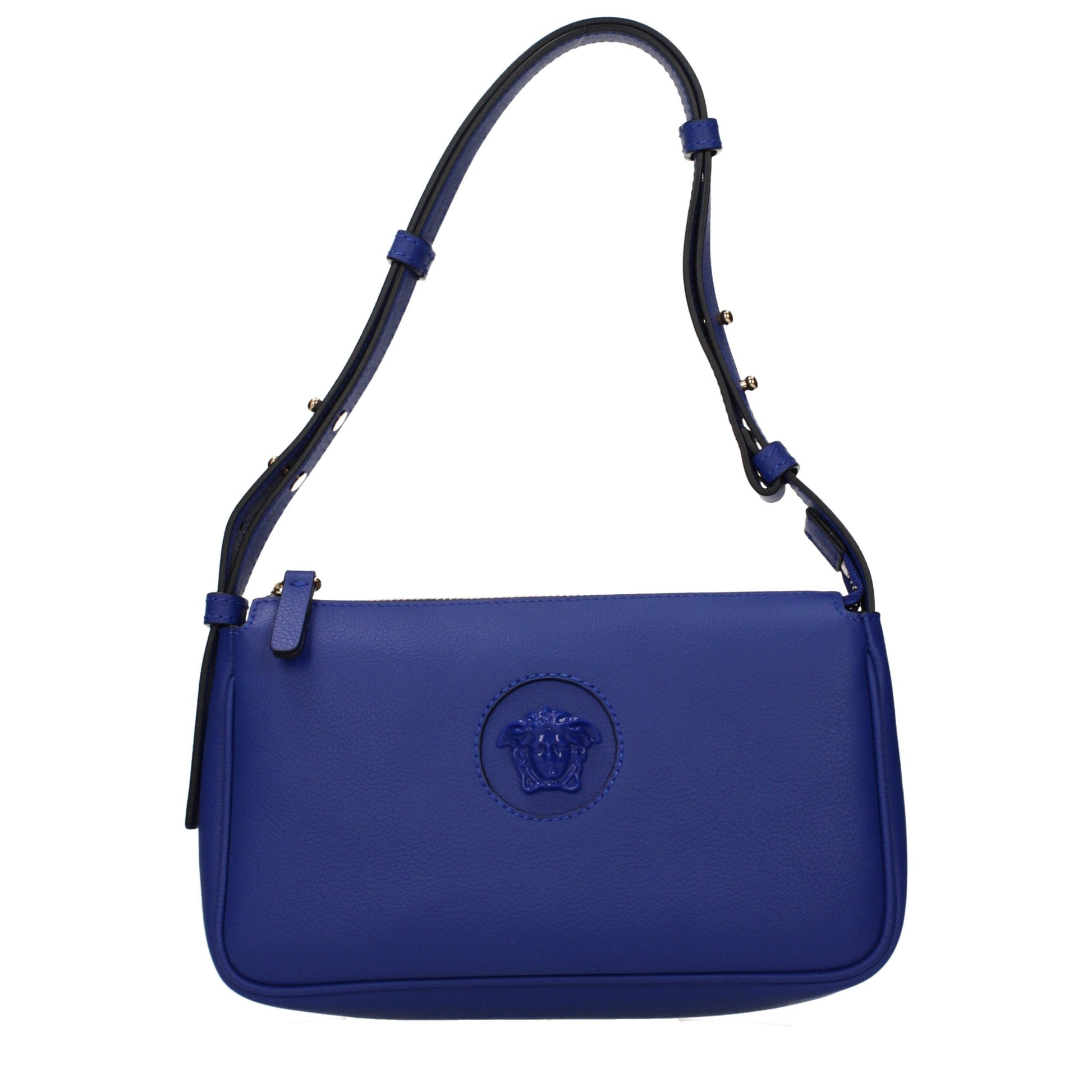 Versace Blue Leather Shoulder Bag