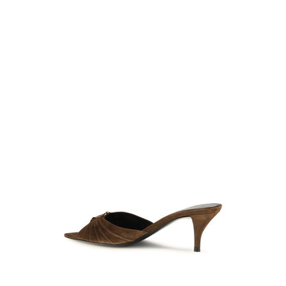 Saint Laurent Brown Calf Leather Bos Taurus Platform Sandals