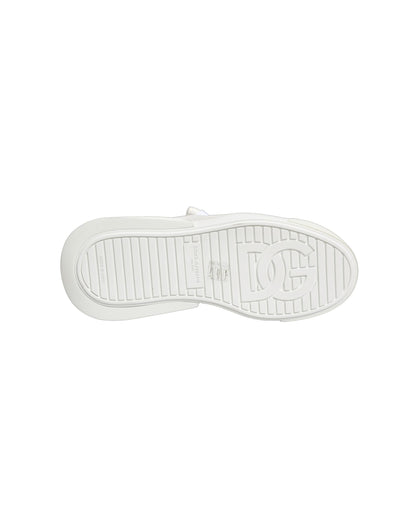 Dolce & Gabbana White Calfskin Leather Low Top Sneakers Shoes