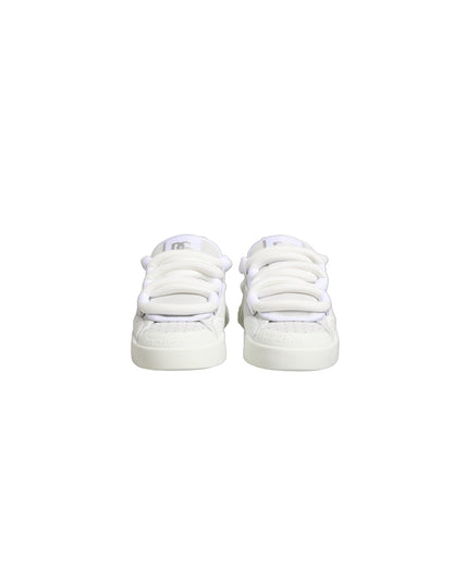 Dolce & Gabbana White Calfskin Leather Low Top Sneakers Shoes