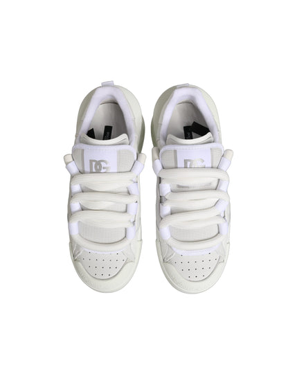 Dolce & Gabbana White Calfskin Leather Low Top Sneakers Shoes