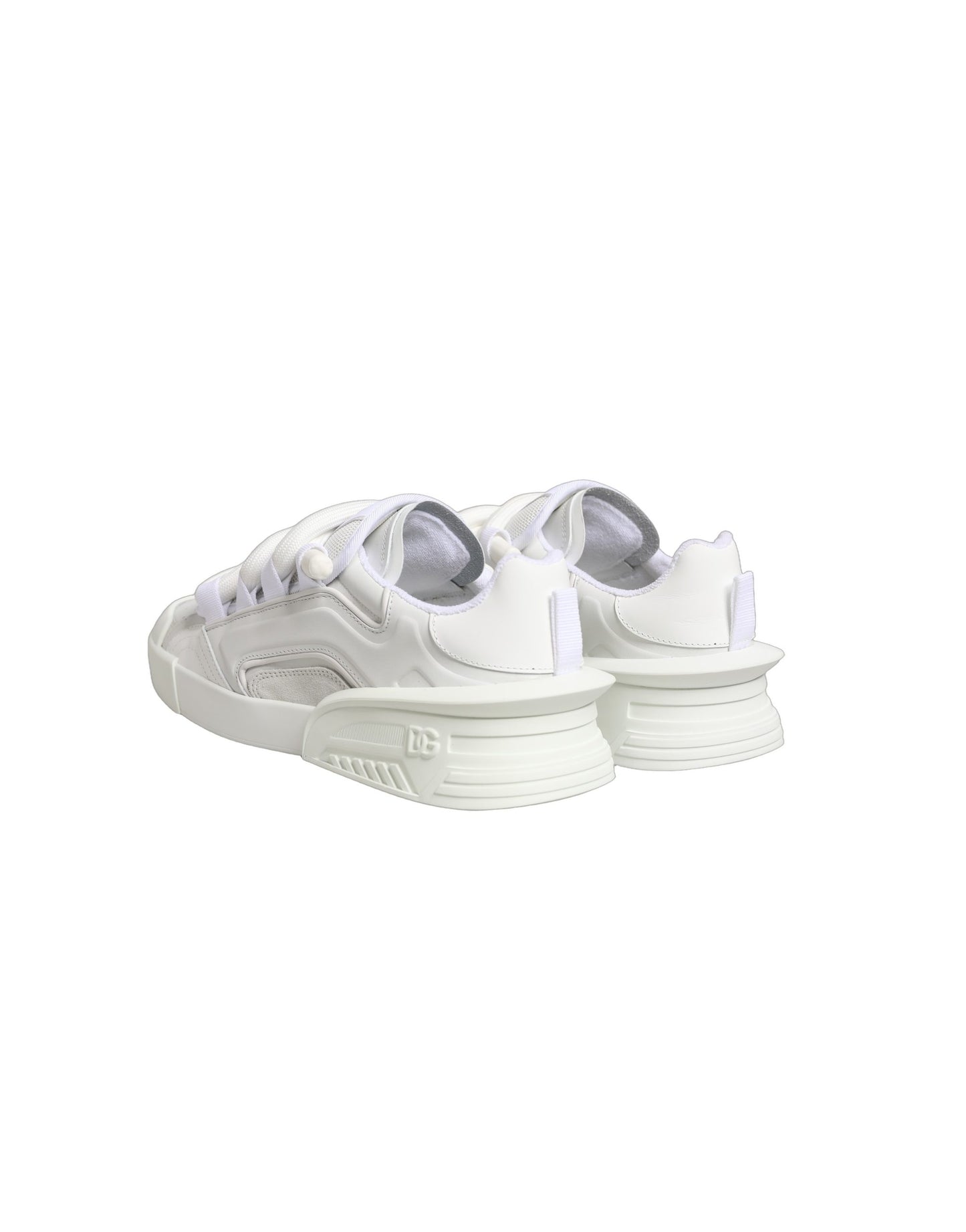 Dolce & Gabbana White Calfskin Leather Low Top Sneakers Shoes