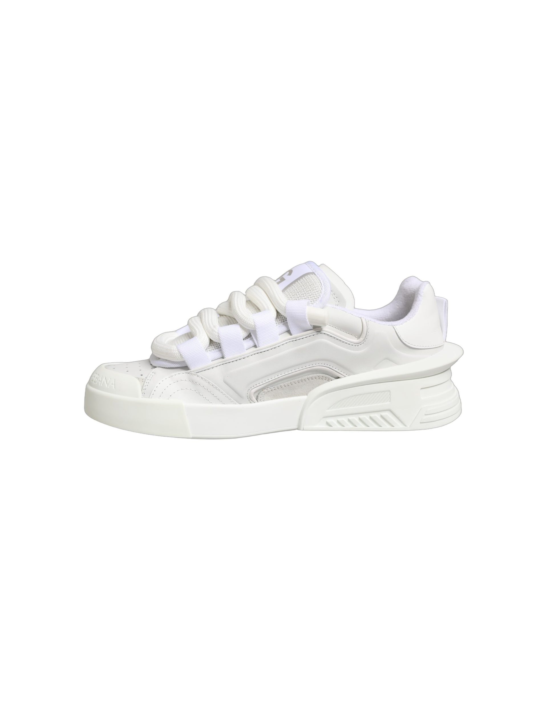 Dolce & Gabbana White Calfskin Leather Low Top Sneakers Shoes
