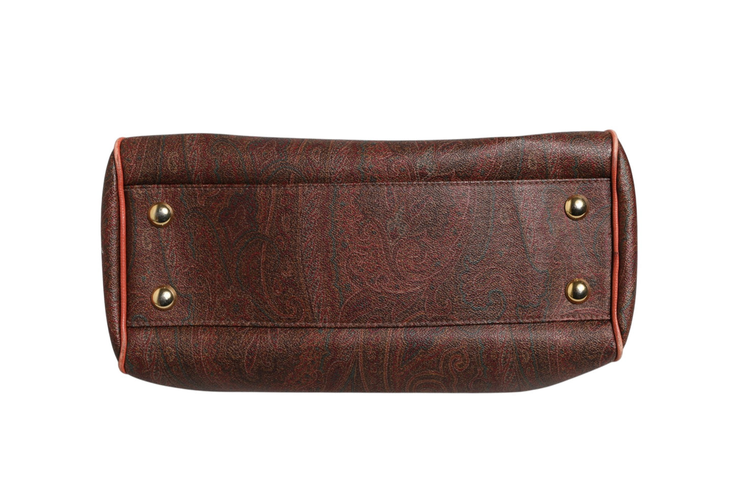 Etro Pattern red, brown, gold canvas duffel bag
