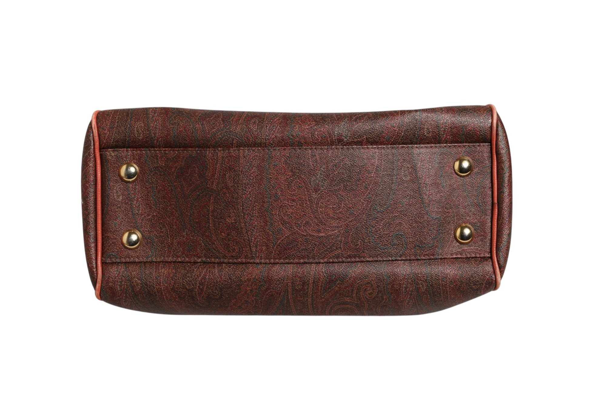 Etro Pattern red, brown, gold canvas duffel bag