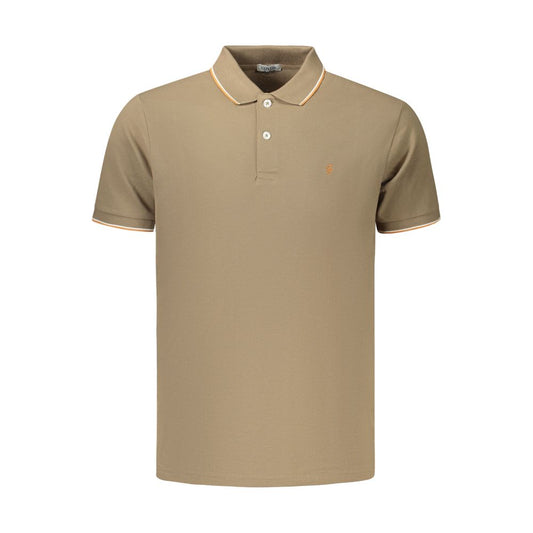 Coveri Moving Brown Cotton Men's Polo Shirt
