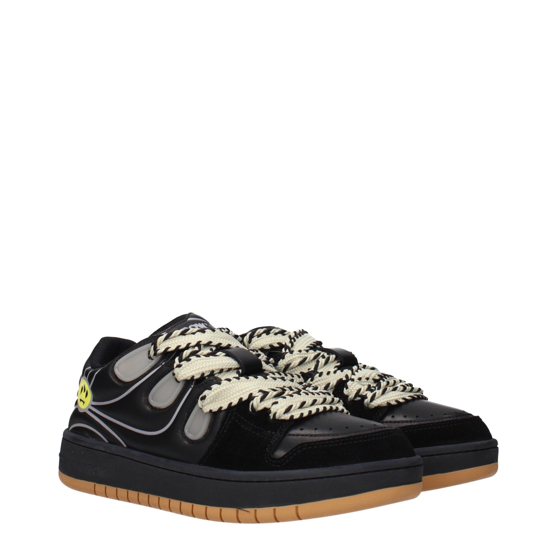 Barrow Black Leather Low Top Sneakers