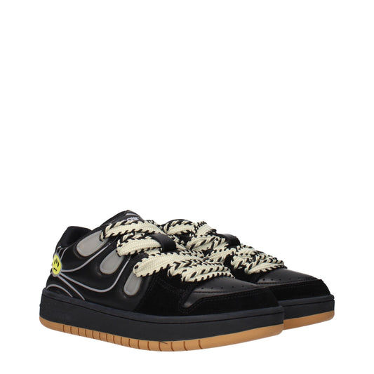 Barrow Black Leather Low Top Sneakers