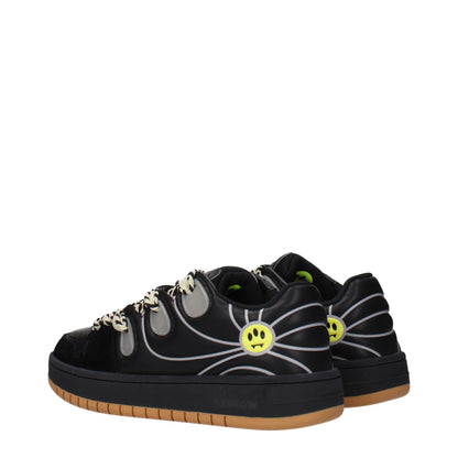Barrow Black Leather Low Top Sneakers