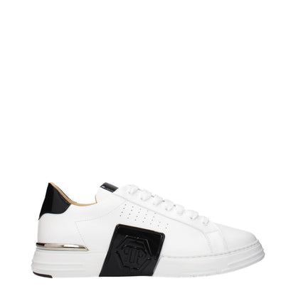 Philipp Plein White Leather Low Top Sneakers