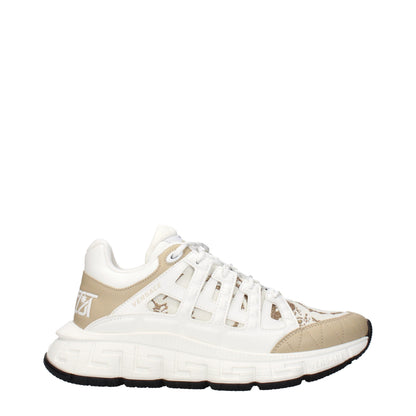 Versace White Fabric Athletic Sneakers