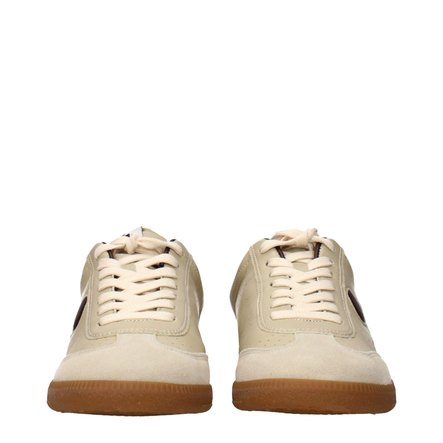 Isabel Marant Beige Leather Low Top Sneakers