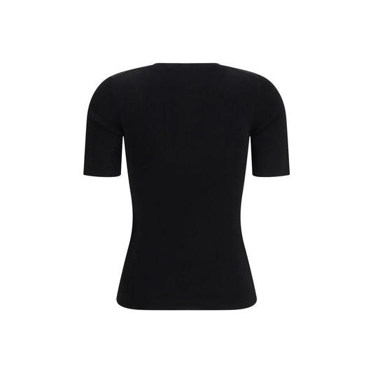 Khaite Black Viscose T-Shirt