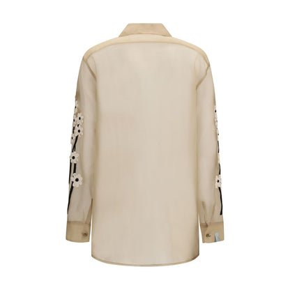 Khaite Beige Silk Pattern Shirt