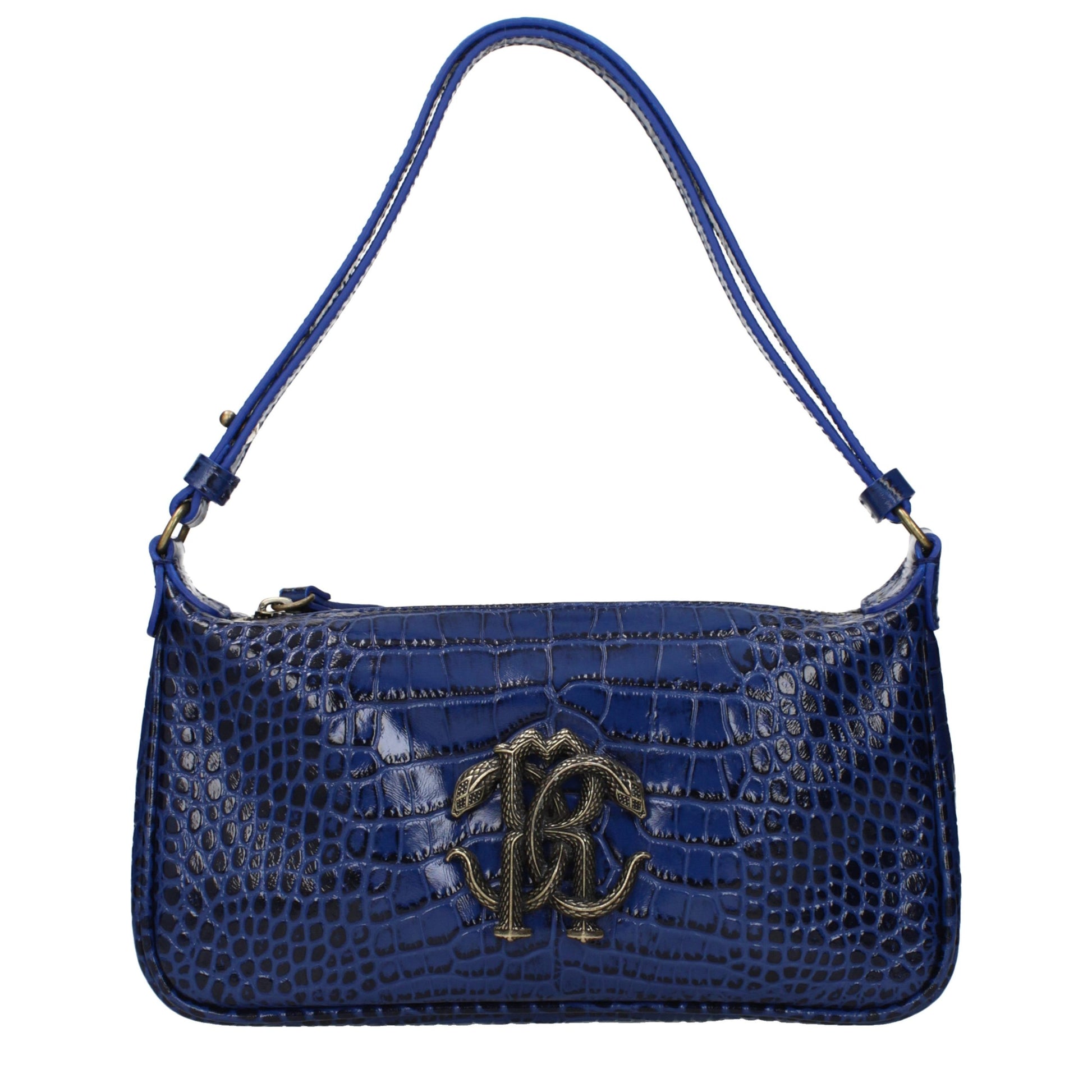 Roberto Cavalli Blue Leather Handbag