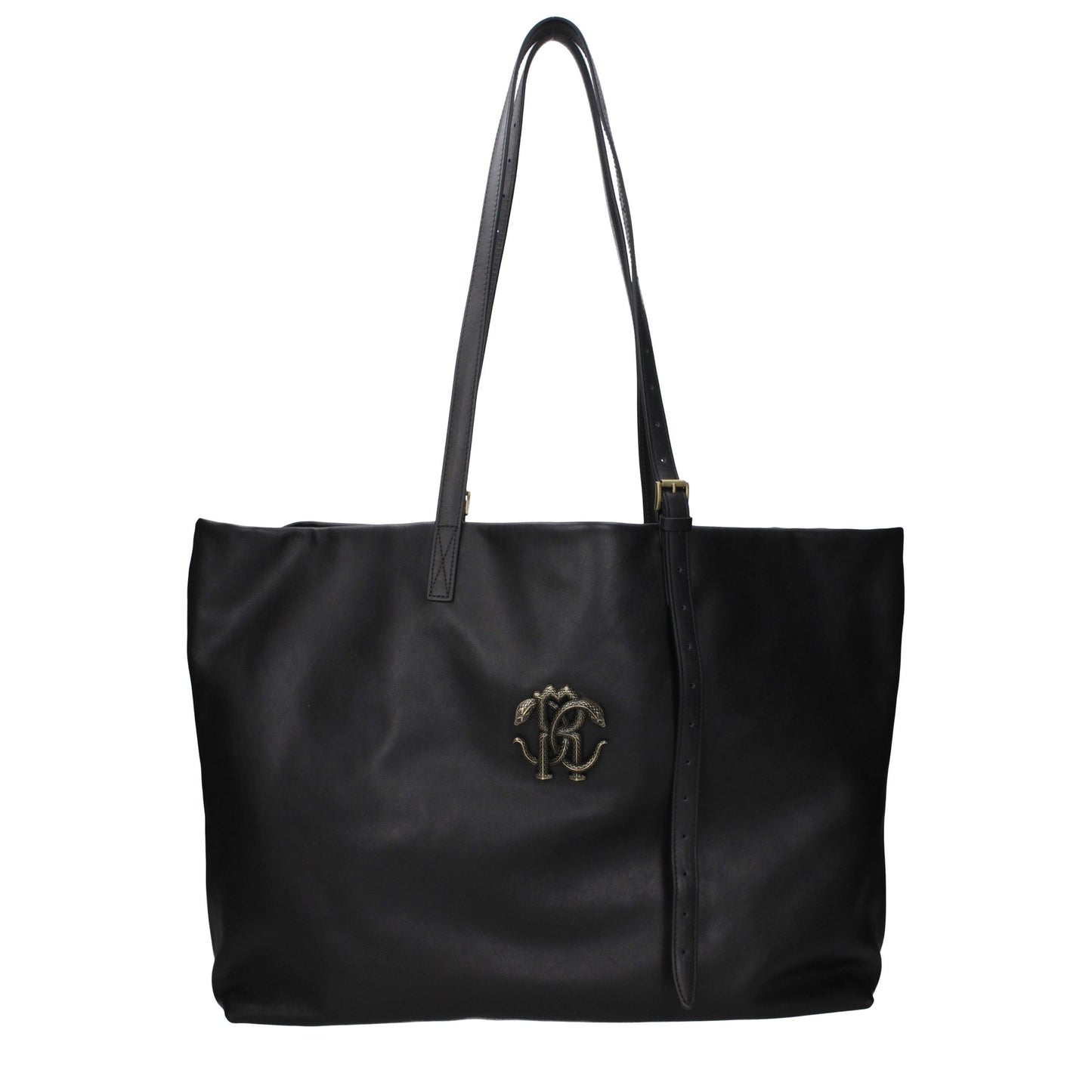 Roberto Cavalli Black Leather Shoulder Bag