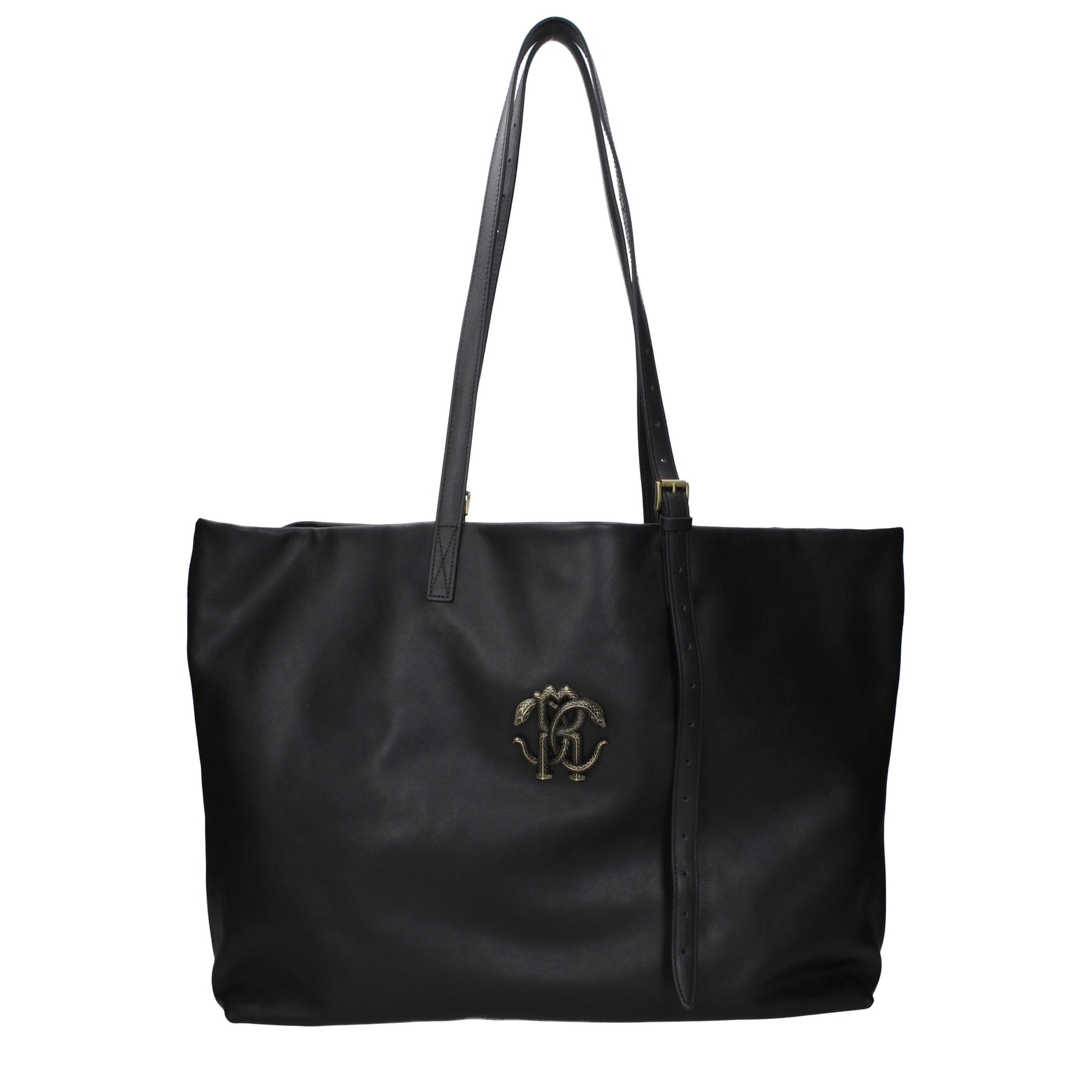 Roberto Cavalli Black Leather Shoulder Bag