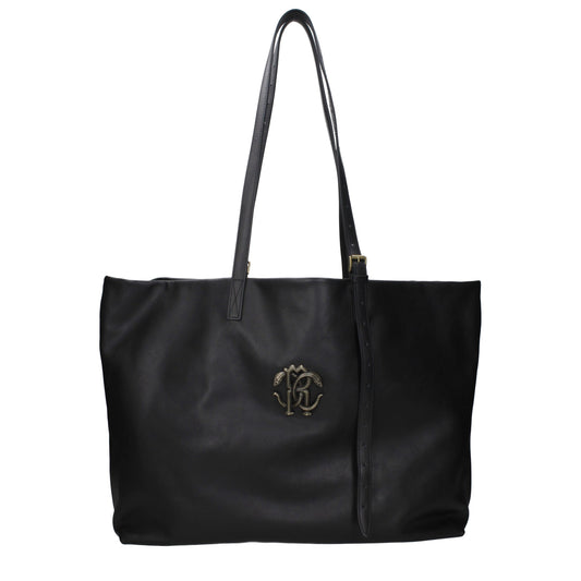 Roberto Cavalli Black Leather Shoulder Bag