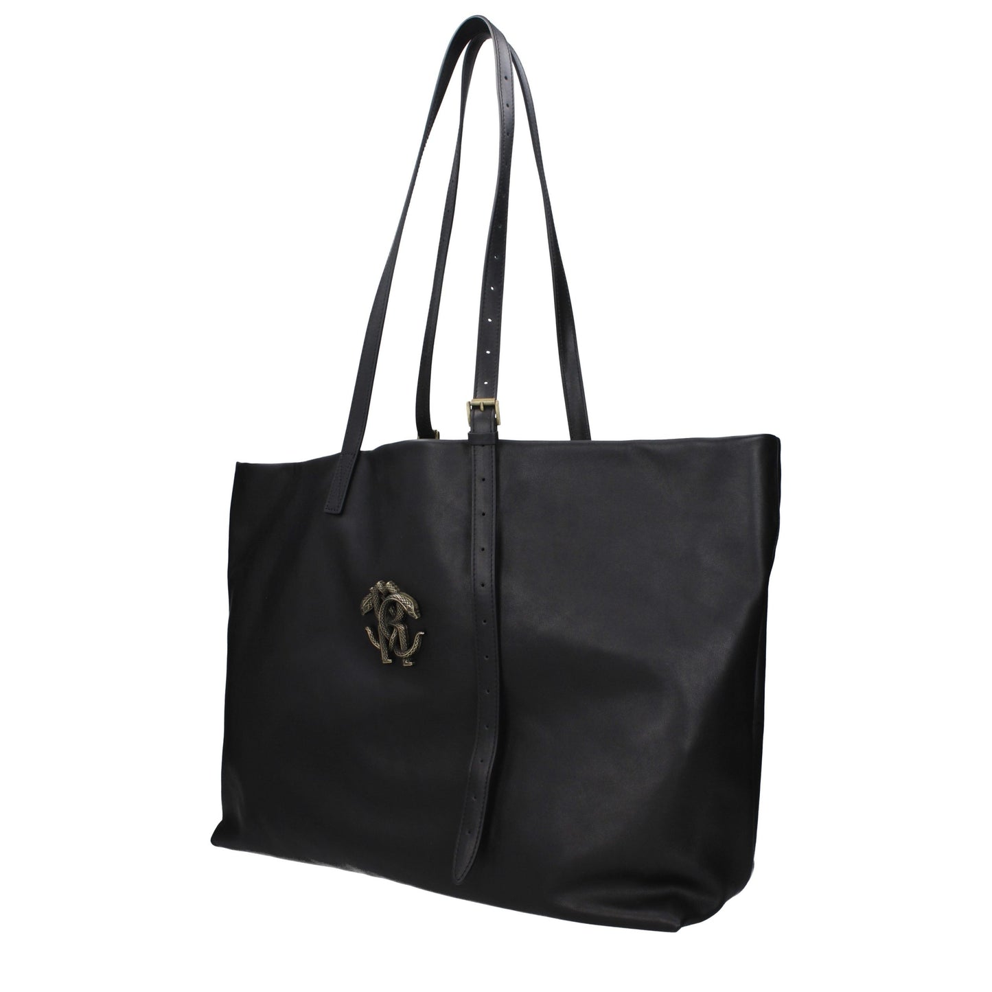 Roberto Cavalli Black Leather Shoulder Bag