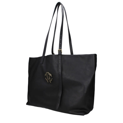 Roberto Cavalli Black Leather Shoulder Bag