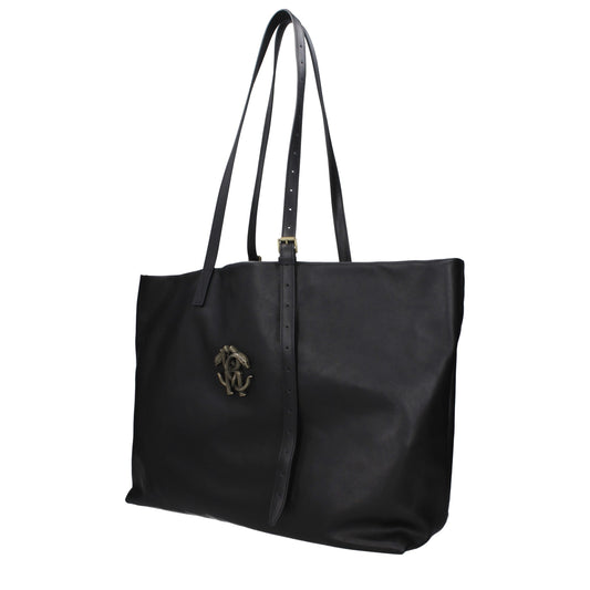 Roberto Cavalli Black Leather Shoulder Bag