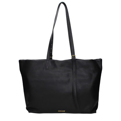 Roberto Cavalli Black Leather Shoulder Bag