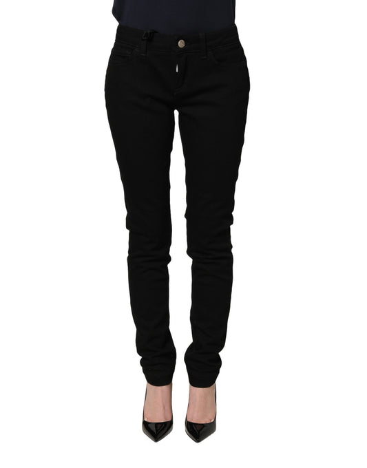 Dolce & Gabbana Black Queen Embroidery PRETTY Denim Jeans