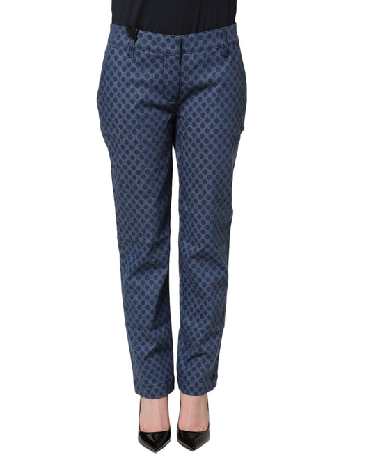 Dolce & Gabbana Blue Polka Dotted Slim Fit Capri Denim Jeans