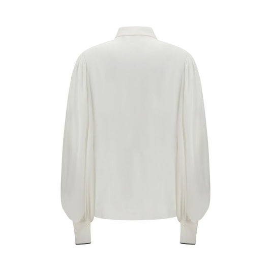 Brunello Cucinelli White Silk Blouse
