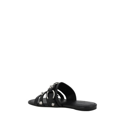 Balenciaga Black Lamb Ovis Aries Aries Flat Sandals