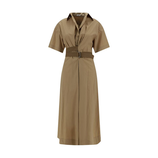 Brunello Cucinelli Brown Cotton Casual Dress