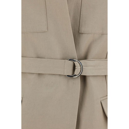 Brunello Cucinelli Beige Cotton Sleveless Jacket