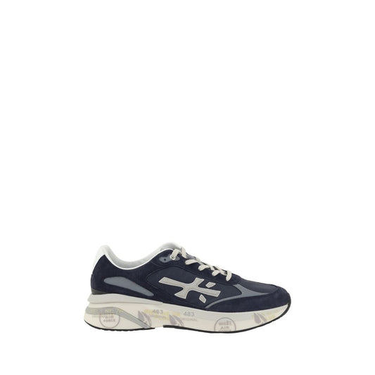 Premiata Blue Calf Leather Bos Taurus Athletic Sneakers