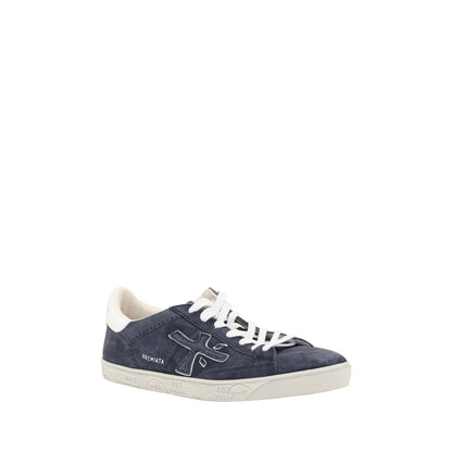 Premiata Blue Calf Leather Bos Taurus Low Top Sneakers