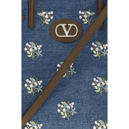 Valentino Garavani Blue Cotton Shoulder Bag