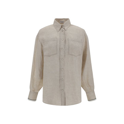 Brunello Cucinelli Beige Linen Shirt