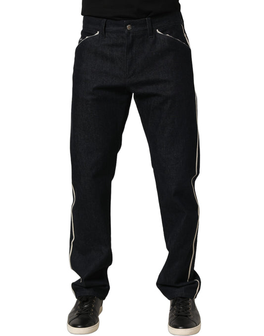 Dolce & Gabbana Black Cotton Mid Waist Classic Men Denim Jeans